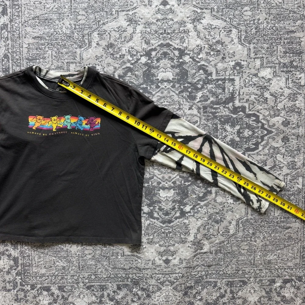 Grateful Dead Long Sleeve Shirt Dancing Bear Always Be Grateful Kind Youth Large